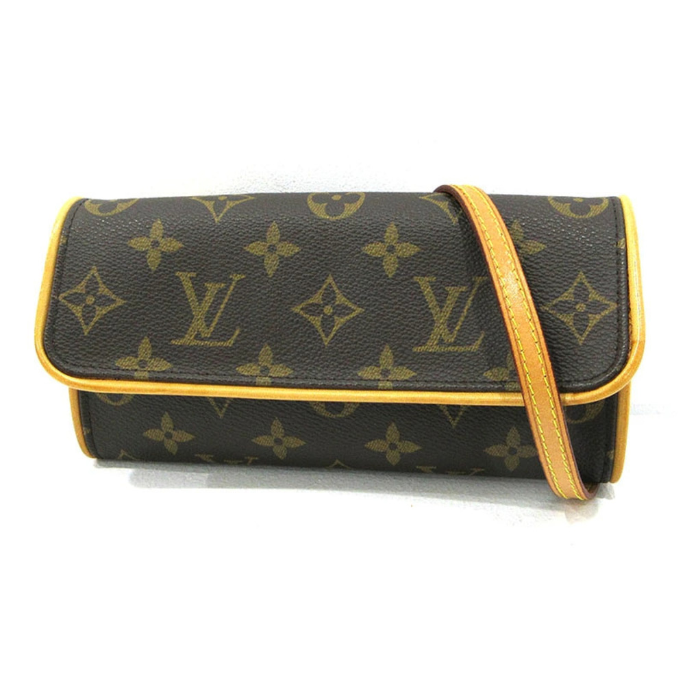 LOUIS VUITTON Monogram Pochette Twin Shoulder Bag Brown